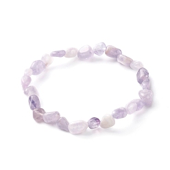 Аметист Браслет из натуральных бусин лавандового аметиста для мужчин и женщин, стрейч браслет ювелирные изделия подарок, внутренний диаметр: 1-7/8~2-1/8 дюйм (4.9~5.3 см)