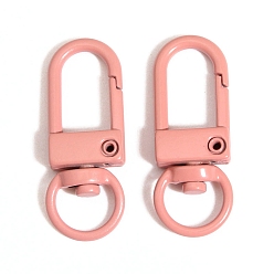 Лосось Шарнирные застежки из сплава, окрашенного распылением, поворотные застежки-крючки, salmon, 31.5x12.5 мм