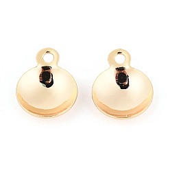 Настоящее золото 18K Сеттинги для кулона (кабошонов), латунь , без никеля , полукруглый, реальный 18 k позолоченный, лоток : 8 мм, 11x8 мм, отверстие : 2 мм