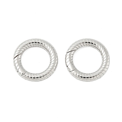 Платина 925 пружинные кольца из стерлингового серебра, полосатый овал, платина, 12x2 мм