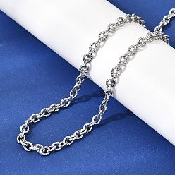 Нержавеющая Сталь Цвет 304 Цепочки из нержавеющей стали с текстурой под кабель, цвет нержавеющей стали, 17.72 дюйм (45 см)