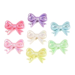 Mixed Color Opaque Plastic Beads, Bowknot, AB Color Plated, Mixed Color, 22x28x6mm, Hole: 1.8~2mm, about 345pcs/500g