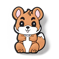 Squirrel Силиконовые фокусные шарики, DIY уход за ожерельем, белка, 30x20x7 мм, отверстие : 2.5 мм