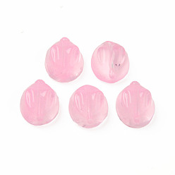 Pearl Pink Transparent Glass Beads, Rabbit, Pearl Pink, 14x12x8mm, Hole: 1.4mm