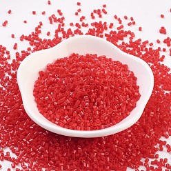 Красный Стеклянные бусины matsuno mgb, японский бисер, 11/0 непрозрачные круглые стеклянные бусины, два среза, шестиугольник, красные, 2x2x2 мм, отверстие: 0.8 мм, о 44000pcs / мешок, 450g / мешок