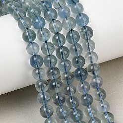 Fluorite Natural Blue Fluorite Beads Strands, Smooth Round, 6mm, Hole: 0.8mm, about 65pcs/strand, 15.75''(40cm)