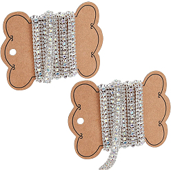 Crystal AB Resin Rhinestone Cup Chains, Crystal AB, 1/4x1/8 inch(8x3mm), 2yards/set