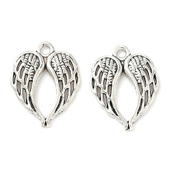 Античное Серебро Сплавочные подвески тибетского стиля, крыло, без кадмия и без свинца, античное серебро, 21.5x17x2 мм, отверстие : 2 мм, 1075 шт / 1000 г