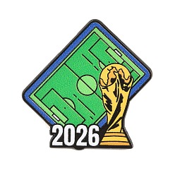 Medal Спортивные значки из сплава с эмалью, черные застежки для значков на лацканах для рюкзаков и одежды, зелёные, 2026 футбольная медаль, 29x29 мм