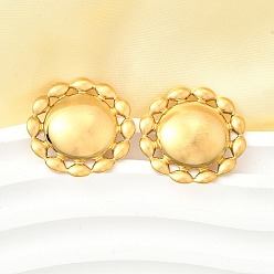 Настоящее золото 18K 304 из нержавеющей стали серьги, подсолнечник, реальный 18 k позолоченный, 29 мм