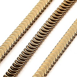 Golden PVD Vacuum Plating 304 Stainless Steel Herringbone Chains, Soldered, with Spool, Golden, 3.8x3mm