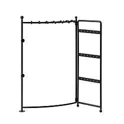 Черный Прямоугольные железные подставки для украшений сережек и ожерелий, чёрные, 20x10x28 см