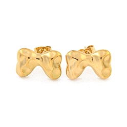 Золотой Бантом 304 из нержавеющей стали шпильки уха, серьги-гвоздики для женщин, золотые, 12x17 мм