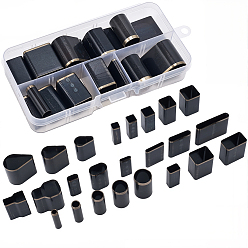 Нержавеющая Сталь Цвет 24 Набор из нескольких быстрорежущих стальных пробойников смешанной формы с одним отверстием, для поделки из кожи, цвет нержавеющей стали, Внутренний диаметр: 0.5~3.4x0.3~1.75 cm