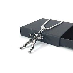 Нержавеющая Сталь Цвет Мужской кулон из титановой стали в стиле сайян, смелое ювелирное украшение.