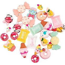 Mixed Color Candy & Cake Resin Cabochons, Mixed Color, Plastic Beads Container: 4.2x6.7cm