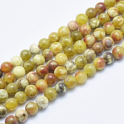 Other Jade Natural Serpentine Jade Beads Strands, Round, 6mm, Hole: 1mm, about 62pcs/strand, 15.7 inch(40cm)