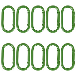 Светло-зеленый Коричневый 10шт. сплав пружинных затворных колец, овальные, оливковый, 50x25x4 мм