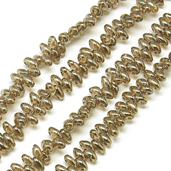 Светло-коричневый Гальваническая сетка 2, Чешские Бусины, загар, 4.5~5x3~3.5x2~2.5 мм, отверстие : 1 мм, около 336 шт / нитка, 23.2 дюйм