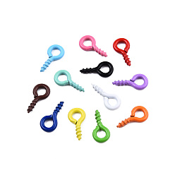 (52) Непрозрачная лаванда Окрашенные распылением железные винты с проушиной, за половину пробурено бисера, без кадмия, без никеля и без свинца, разноцветные, 8x4x1 мм, отверстие : 2 мм, штифты : 1.4 мм