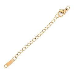 Настоящее золото 18K 304 Удлинитель цепочки из нержавеющей стали с подвесками в форме капли, ионное покрытие (ip), реальный 18 k позолоченный, 73 мм