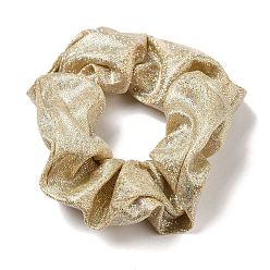 Bräune Elastische Haargummis aus glitzerndem Stoff. Scrunchie/Haargummis für Mädchen oder Frauen, Bräune, 40 mm