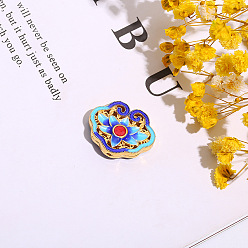 Цветок Латунь эмаль бисера, золотые, облако, цветок, 20x24 мм