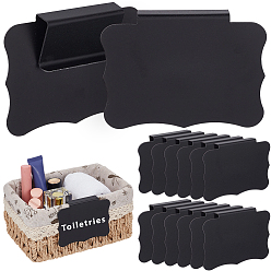 Black Erasable PVC Food Label Display Chalkboard Clip, Writable Price Tag for Supermarket, Bakery, Cafe Price Tag, Rectangle, Black, 7x8.9x1.25cm