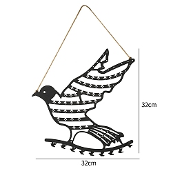 Black Metal Hang Earring Rack, Earrings Display Stand, Pigeon, Black, 32x32cm