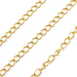 Золотой Латунь бордюр цепи, долговечный, без кадмия, без никеля и без свинца, пайки, с катушкой, золотые, 3x4x0.5 мм, около 32.81 футов (10 м) / рулон