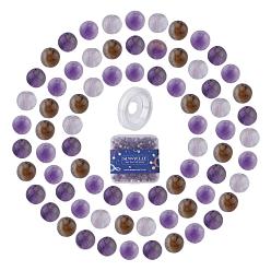 Amethyst DIY Stretch Bracelets Making Kits, include Natural Amethyst Round Beads, Elastic Crystal Thread, Beads: 4~4.5mm, Hole: 0.8~1mm, 400pcs/box