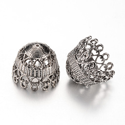 Черный Цвет Металла Сплав шарик крышки, без кадмия и без свинца, полукруглые / купольные, металлический черный , 19x23 мм, отверстие : 1~2 мм