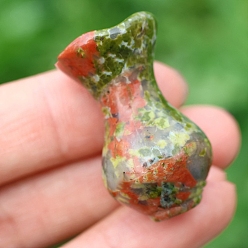 Unakite Natural Unakite Vase Figurines Statues for Home Office Desktop Decoration, 40mm