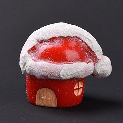 Red Christmas Theme Resin Display Decoration, for Home Decoration, Photographic Prop, Dollhouse Accessories, Christmas House, Red, 38.2x45x36.5mm