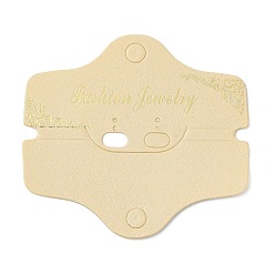 Wheat Paper Fold Over Jewelry Earring Display Cards, Earring and Necklace Holder Cards, Hexagon, Wheat, Finished Product: 39x90x4mm, 8.4x9x0.1cm, Hole: 8mm and 2mm and 10x5.5mm