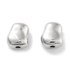 Платина Стойка для покрытия овальные латунные бусины, без кадмия и без свинца, долговечный, платина, 7x6x3.5 мм, отверстие : 1.1 мм