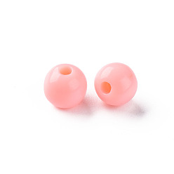 Light Salmon Opaque Acrylic Beads, Round, Light Salmon, 8x7mm, Hole: 2mm, about 1745pcs/500g