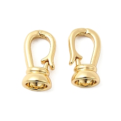 Настоящее золото 18K Латунь раз по сравнению с застежками, овальные, реальный 18 k позолоченный, 13x7x6 мм, отверстие : 1.2 мм