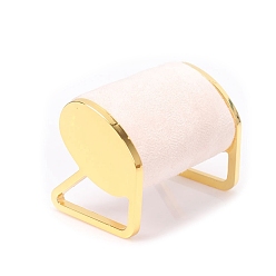 Розовый Подставки для часов с бархатным и металлическим браслетом, овальные, золотые, туманная роза, 8.5x6x7 см