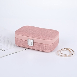 Pink PU Leather Jewelry Packaging Boxes with Mirror Inside, for Necklaces Earrings Storage, Pink, 10x15x4.5cm