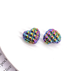 Разноцветный 5 акриловые бусины с УФ-покрытием, сердце, красочный, 17x20.2 мм, 5 шт / комплект