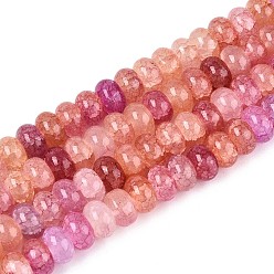 Разноцветный Стеклянные бусины, имитация драгоценных камней, рондель, окрашенные, красочный, 8~8.5x4.5~5 мм, отверстие : 1~1.2 мм, около 155~159 шт / нитка, 30.12~31.30 дюйм (76.5~79.5 см)
