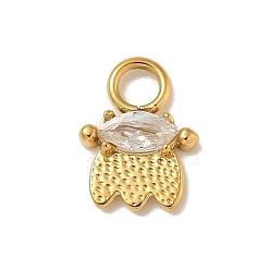 Кристалл Ионное покрытие (ip) 304 нержавеющая сталь с подвесками из стразов, реальный 14 k позолоченный, призрачное очарование, кристалл, 10x7.5x2 мм, отверстие : 2.5 мм