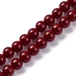 Красный Краски для выпечки стеклянные бусины, круглые, красные, 6 мм, отверстие : 0.7 мм, около 65 шт / нитка, 15.43'' (39.2 см)