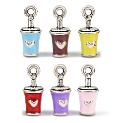 (52) Непрозрачная лаванда Сплав эмали прелести, античное серебро, разноцветные, 13x6 мм, отверстие : 1.5 мм