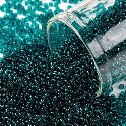 (7BD) Transparent Capri Blue TOHO Round Seed Beads, Japanese Seed Beads, (7BD) Transparent Capri Blue, 15/0, 1.5mm, Hole: 0.7mm, about 3000pcs/bottle, 10g/bottle
