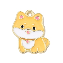 Cat Shape Подвески из эмали и сплава, золотые, животная тема, форма кошки, 19.5x16x1 мм, отверстие : 1.5 мм