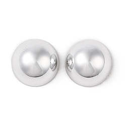 Платина Пластиковые кабошоны ccb, полукруглый, платина, 12x7 мм