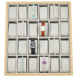 Белый Навахо 24 Деревянные подносы для демонстрации часов с подушками, подставки для хранения наручных часов, прямоугольные, навахо белый, 40.1x33.1x4.55 см, Внутренний диаметр: 8.9x4.7 cm