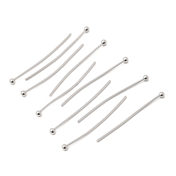 Real Platinum Plated SHEGRACE Brass Ball Head Pins, Cadmium Free & Nickel Free & Lead Free, Real Platinum Plated, 29~31x0.7mm, Head: 2mm